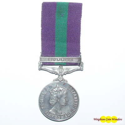 General Service Medal - Cyprus Clasp - Gnr. R Errington